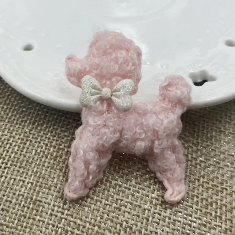 Cute Teddy Velvet DIY Handmade Children Hair Clips Plush Doggie Bow Knot Hair Ties Accessories Hairbands Storage Box