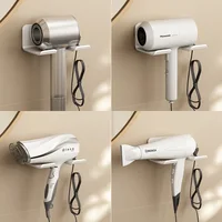 Hair Dryer Holder Bathroom Hair Straightener Stand Nail Free Shelves for Wall Room Bathroom Storage Rack Shelf Wall-mounted Home 1