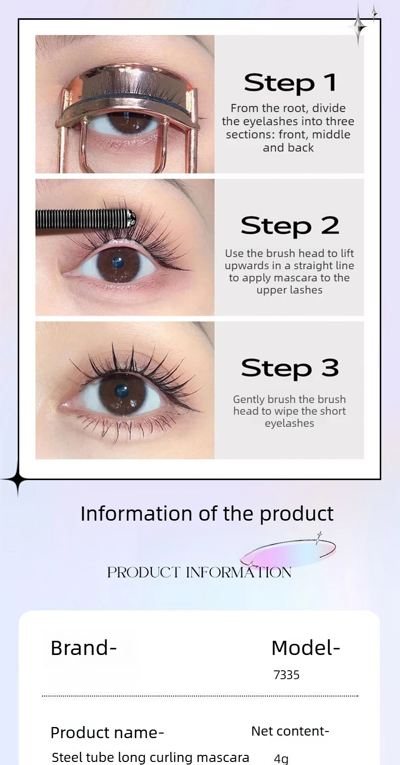 Wasserdichte Mascara Mit Spiralbürste Langanhaltendes Make-up_voghion.com