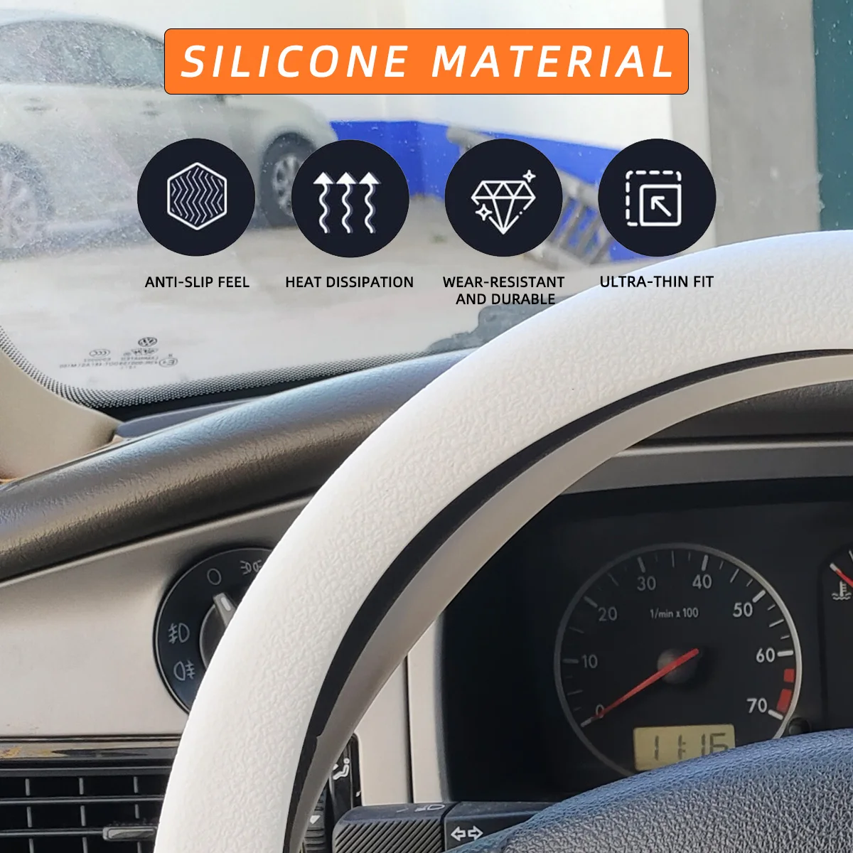 Automotive Steering Wheel Cover Silicone Protective Cover Automotive Decorative Steering Wheel Soft Multi Color