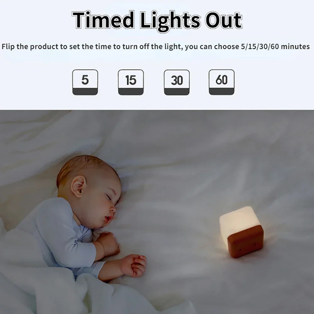 Xiaomi Youpin Flip Night Light USB Rechargeable Timing LED Atmosphere Table Lamp Bedroom Bedside Lamp Sleeping Light Home Decor