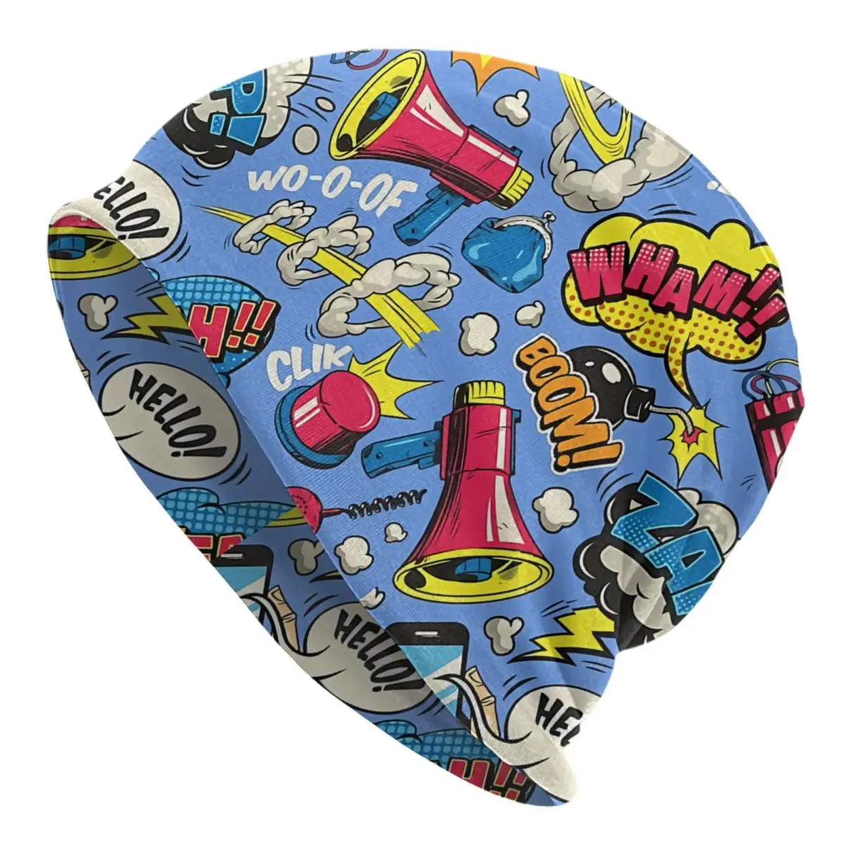 

Comic Book Graphics Bonnet Homme Fashion Thin Skullies Beanies Comic Book Lover Caps For Men Women Creative Hats