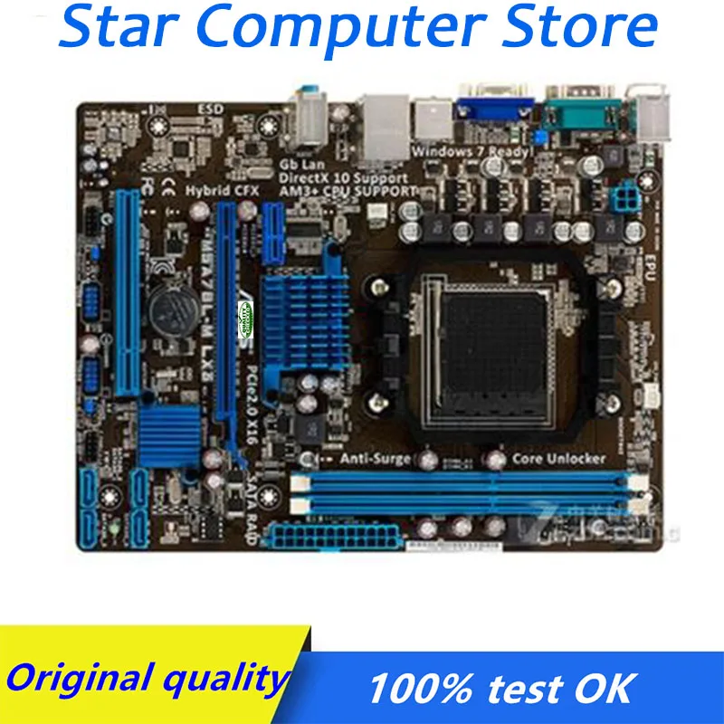 AM3+ AM3b For ASUS M5A78L-M LX3 Computer USB2.0 SATAII AMD 760G uATX Motherboard AM3 DDR3 Desktop Mainboard Used |