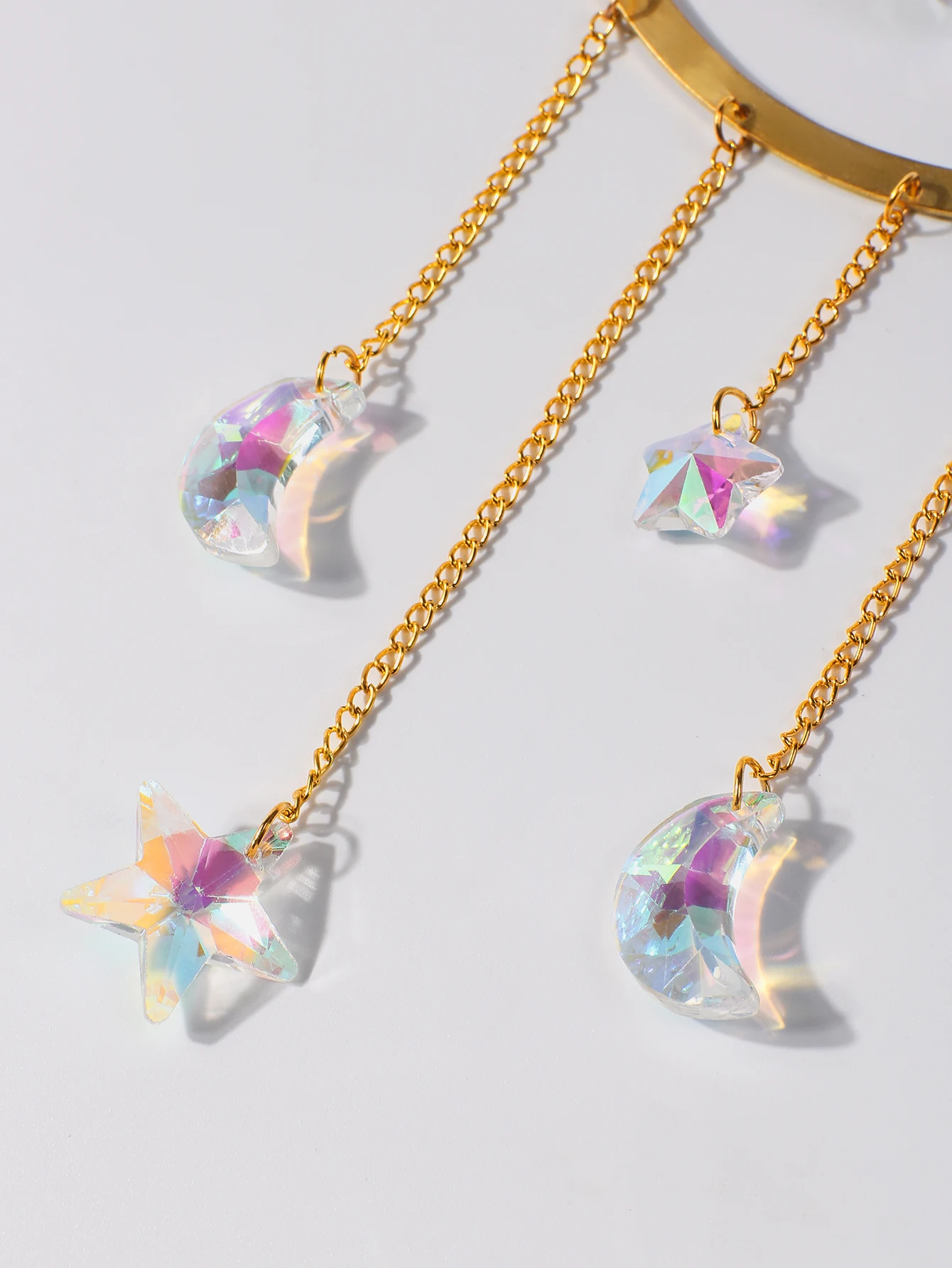 Golden Evil Eye Sun Catcher Prism Crystal Suncatcher Rainbow Maker Garden Hanging Crystals Pendant Wind Chimes Outdoor Decor