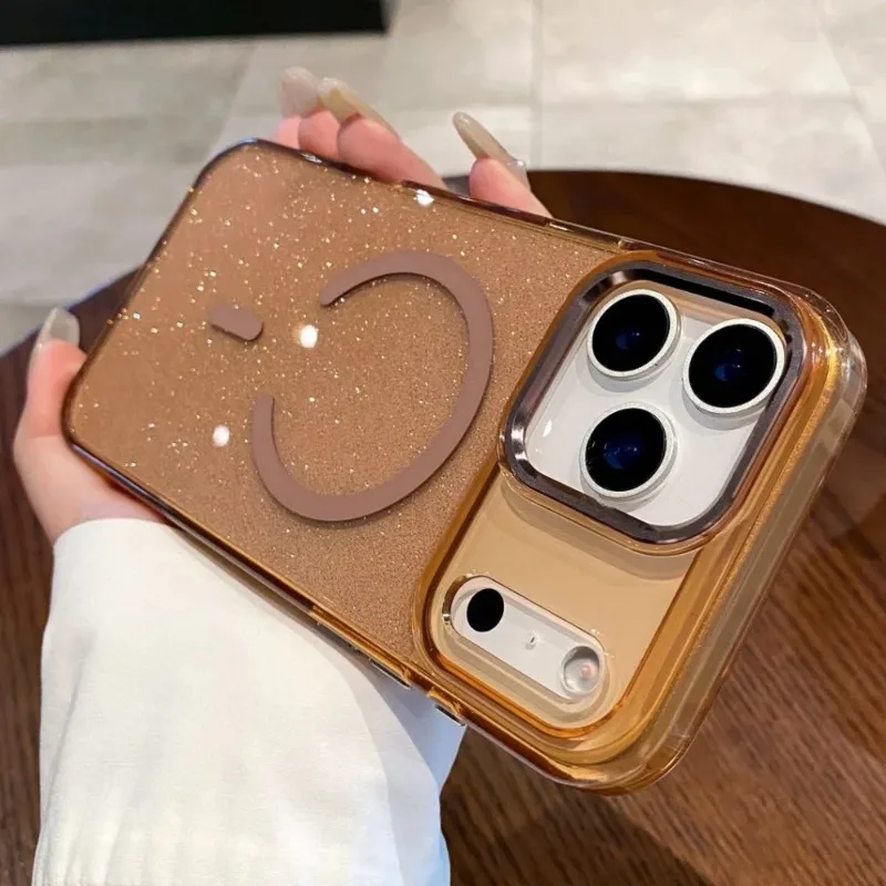 Luxury Bling Glitter Magnetic Phone Case with Wireless Charging Compatibility