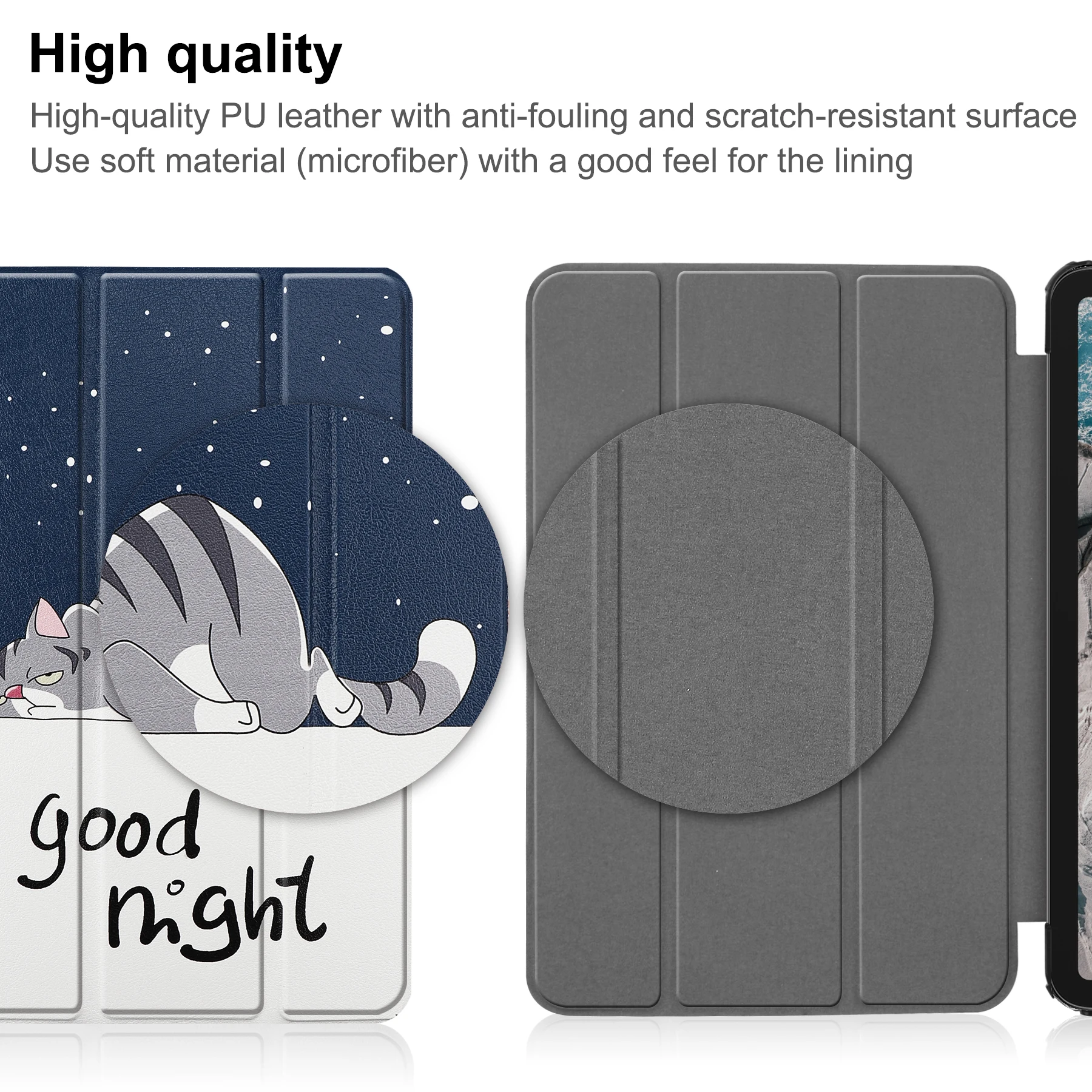 Elegant PU Leather Tri-Folding Magnetic Flip Smart Cover