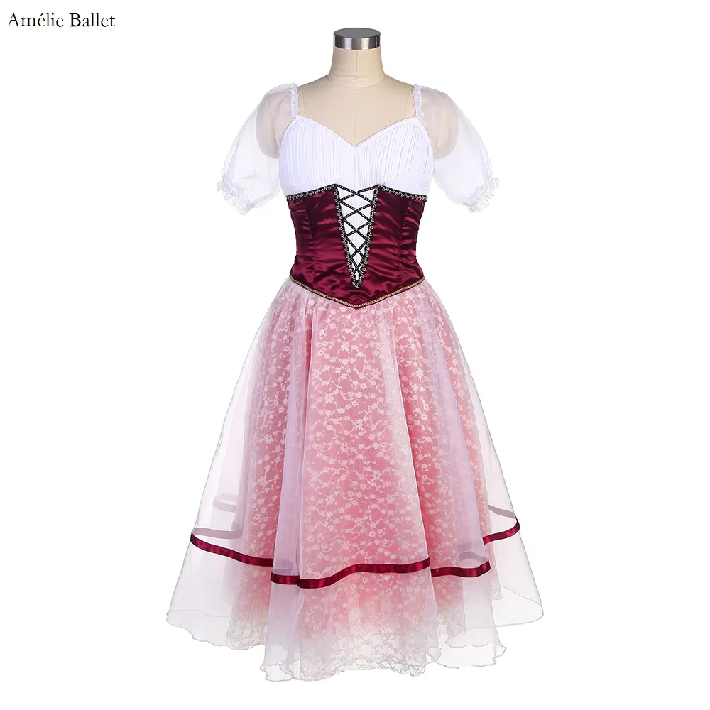 

B22512 New Puff Sleeves Classical Ballet Dress Customized Ballet Romantic Tutu for Women & Girls Stage Performance Dancewear