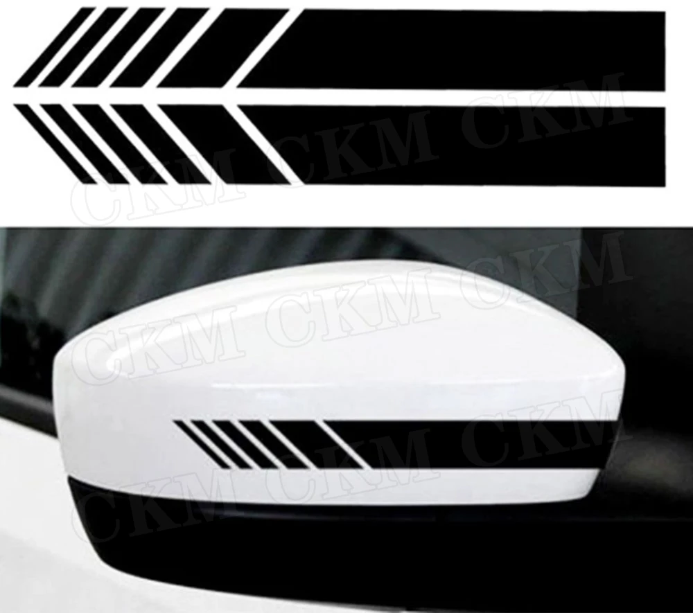 2PCS Rear view Mirror Sticker Side Decal Stripe DIY Trunk Trim Sticker Exterior Car Accessories For Universal Car