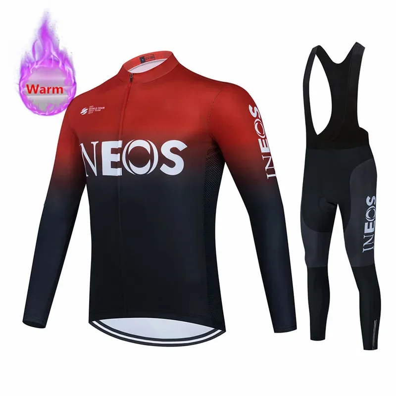 Team Winter Thermal Fleece Cycling Jersey Set Ineos Racing Bike Cycling Suits Mountian Bicycle Clothing Ropa Ciclismo