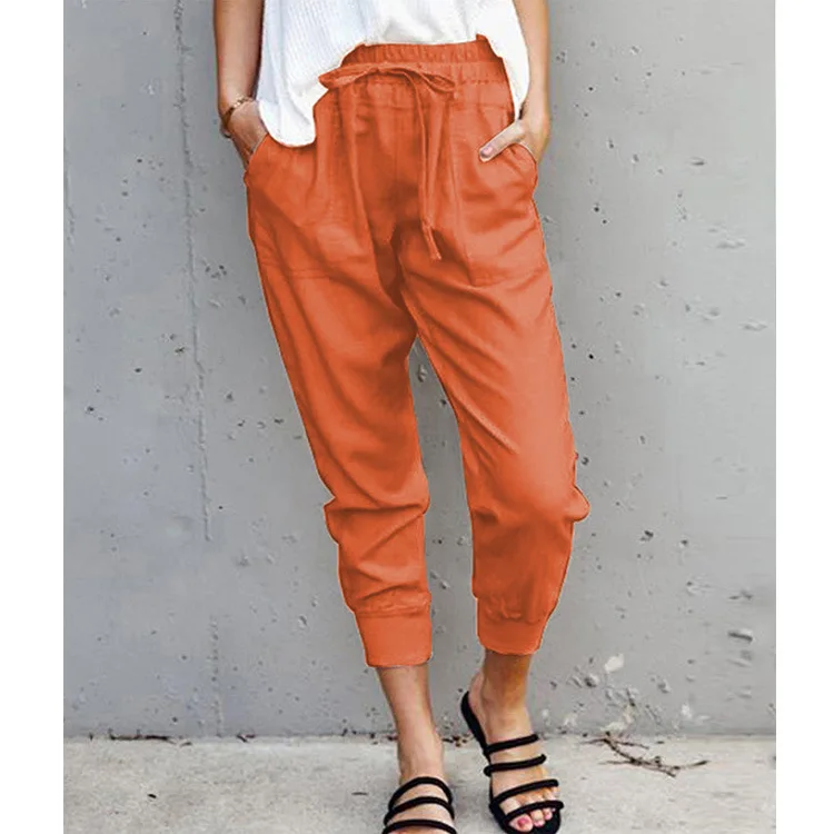 Pants Women Leggings New Pure Color Female Tall Waist Show Thin Trousers Nine Points Cheap Women Leggings OLN3386 - 4