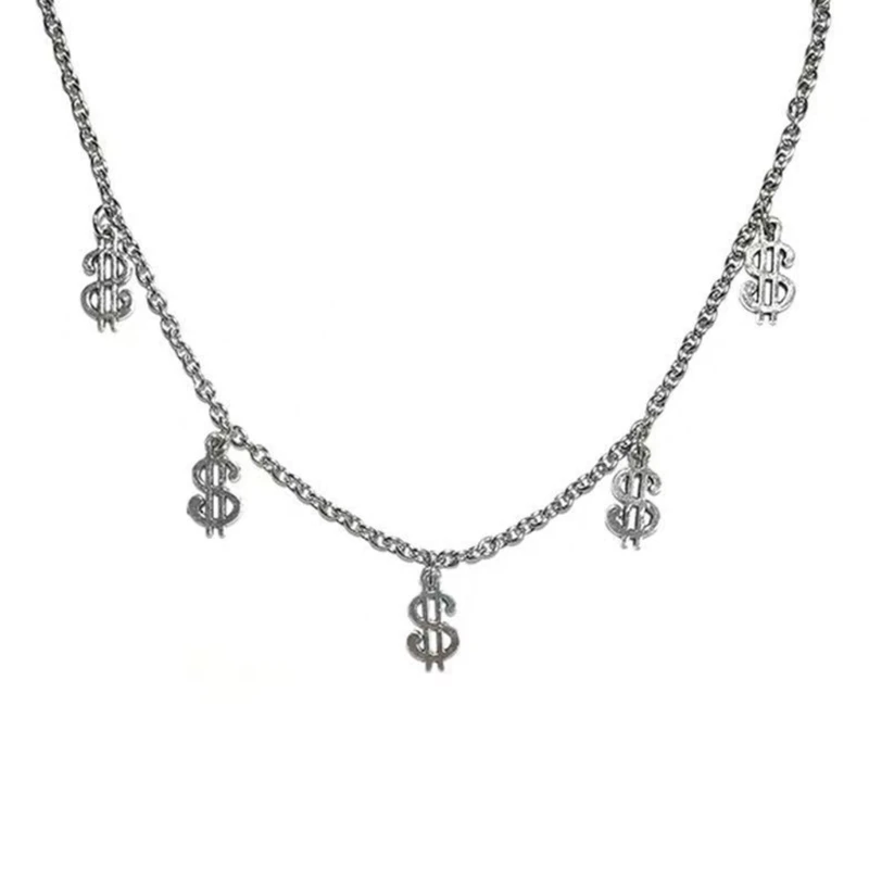 

Statement Dollar Sign Necklace Choker for Women Fashion Tennis Chain Collar Gift Dropship