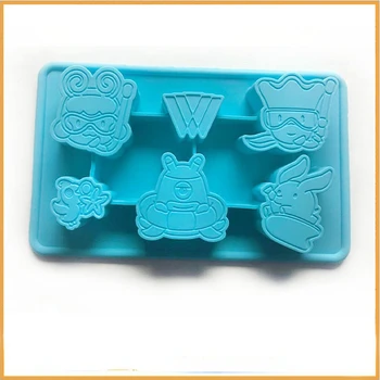 Sanwish 만화 캐릭터 DIY 쿠키, 초콜릿 케이크, 주방 베이킹 용품, 크리에이티브 아이스 격자 드립 접착제 실리콘 몰드