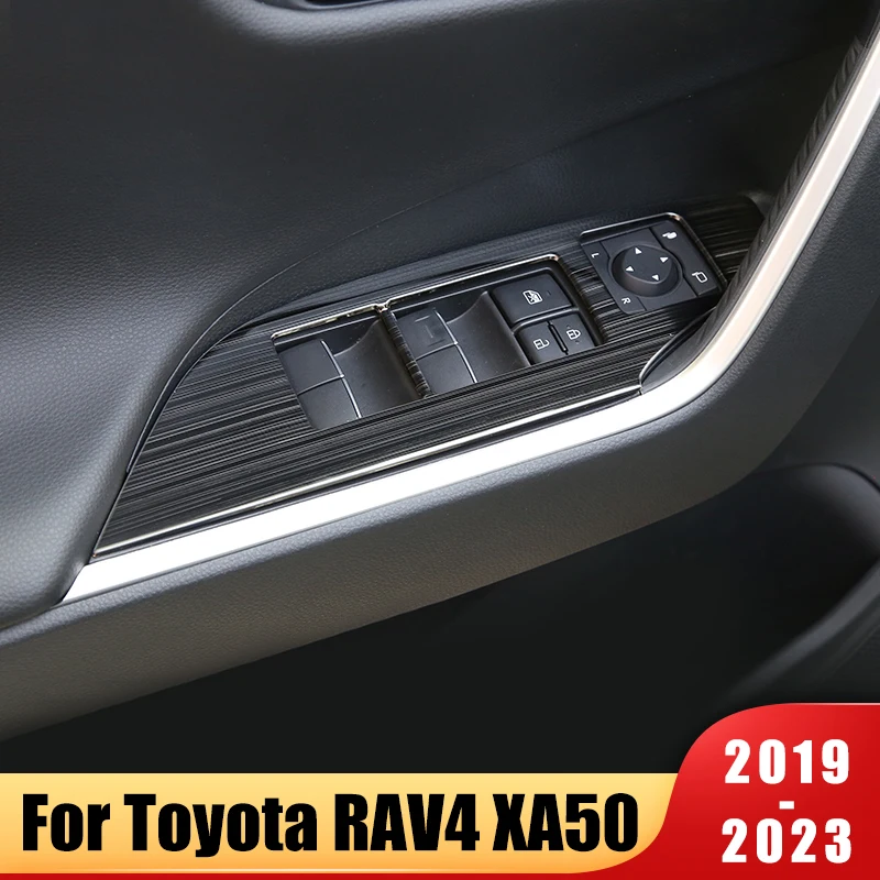 

For Toyota RAV4 RAV 4 XA50 2019-2021 2022 2023 Car Window Button Glass Lifting Switch Panel Cover Door Armrest Trim Accessories