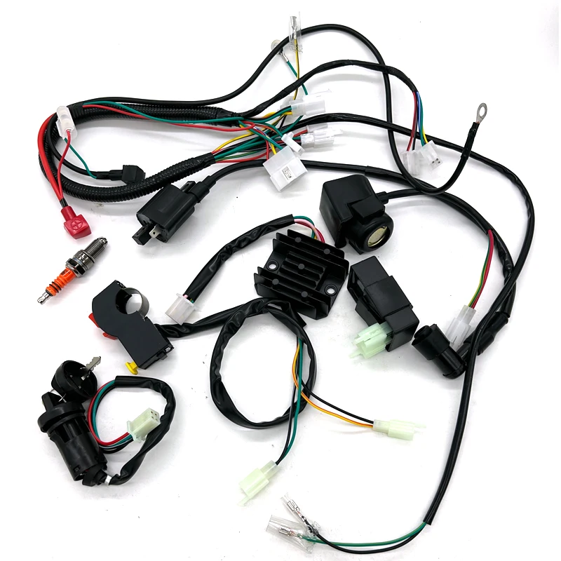 Complete Electrics Wiring Harness Spark Plug CDI Ignition Coil Kit