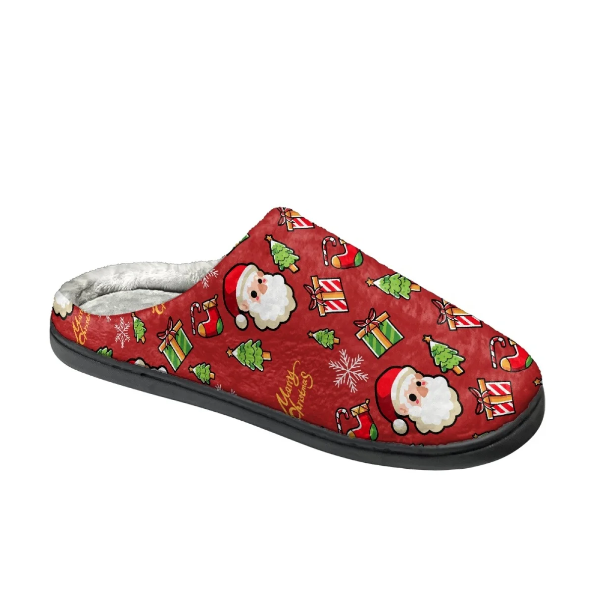 Christmas Design Warm Cotton Slippers Print On Demand Casual Winter Cozy Footwear Non-Slip Home Couple Footwear Print On Demand