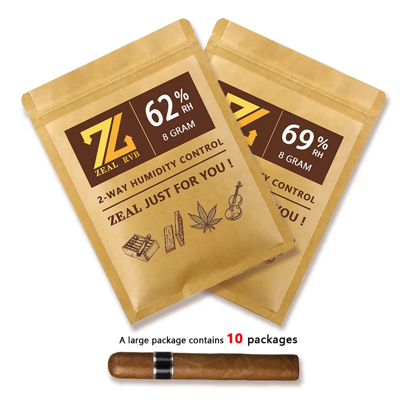 10pcs 69% RH 62% 8 그램 2 습도 조절 팩 시가 보존 Humidor 상대 습도 팩 시가 가습기