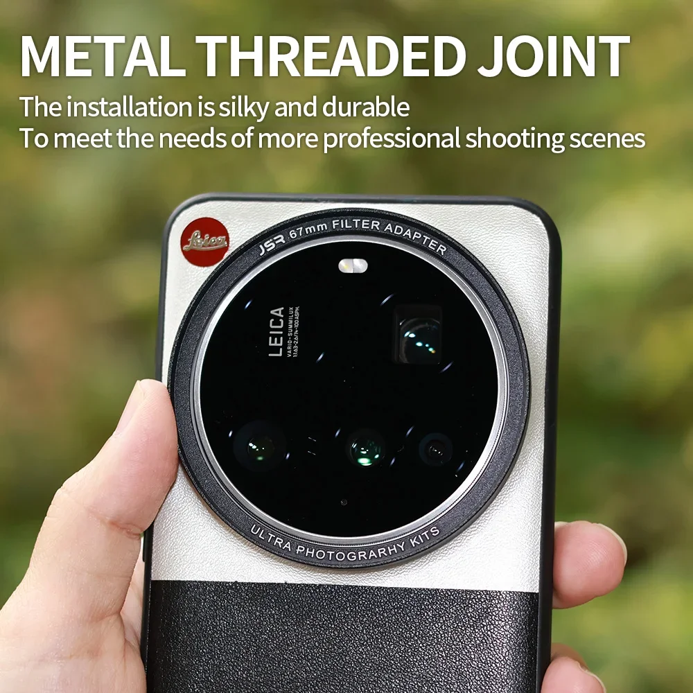 Shooting Leather Phone Case with 67mm Metal Lens Filter Adapter Ring UV CPL ND8 Macro Star For Xiaomi 15Ultra/ 14ultra/ 13ultra