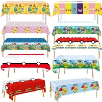 Pokemon Tablecloth Birthday Party Decoration Pikachu Disposable Table Cloth Table Cover Baby Shower Kids Toy Gift Party Supplies