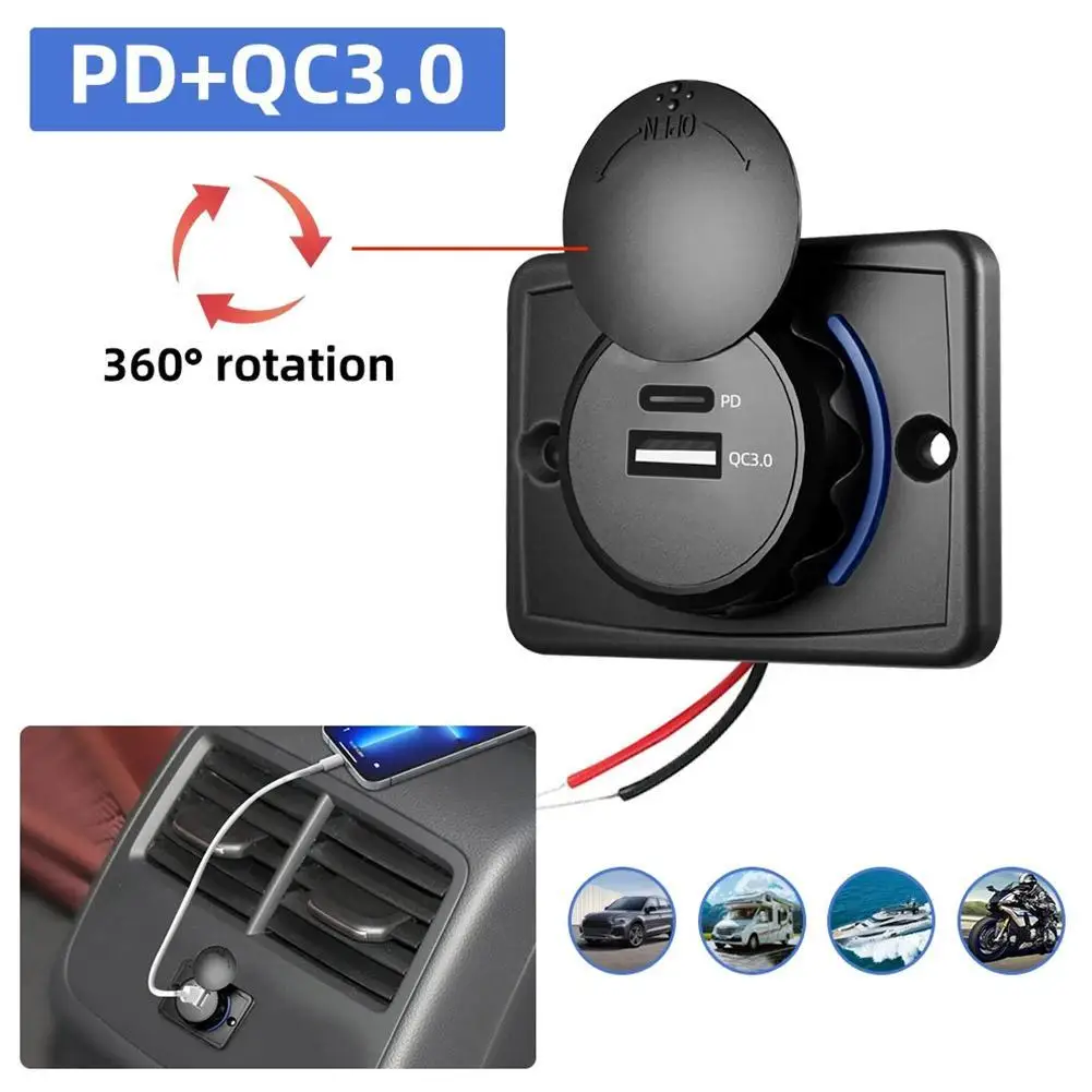 

Зарядное устройство с двумя USB-портами, 36 Вт, QC3.0 PD