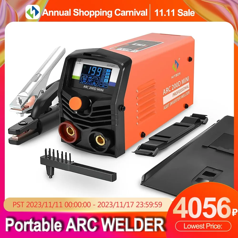 Saldatrice Hitbox 2 In 1 Arc Tig, Saldatrice Stick 220V 140A Con Controllo Sinergico, Mini Saldatore Con Display Digitale Lcd