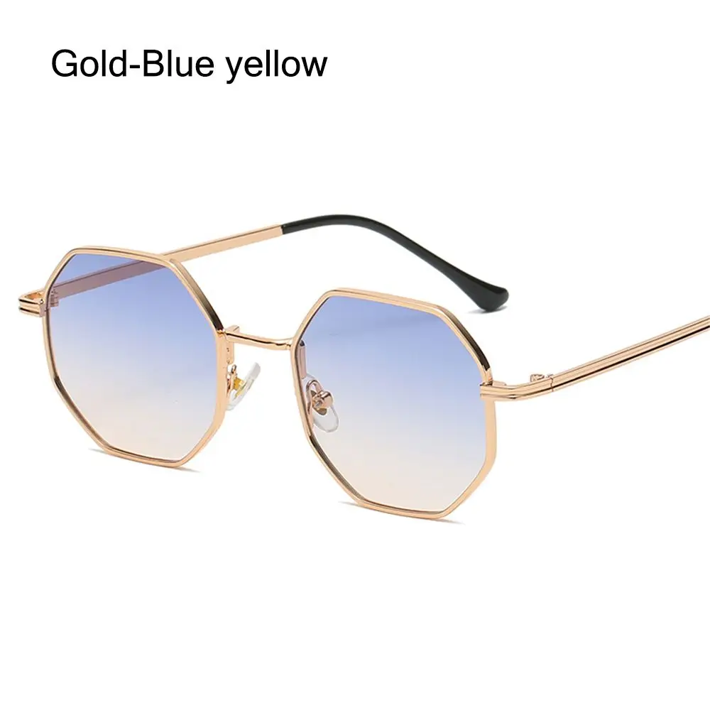 Vintage-Inspired Polygon Sunglasses with Small Metal Frame