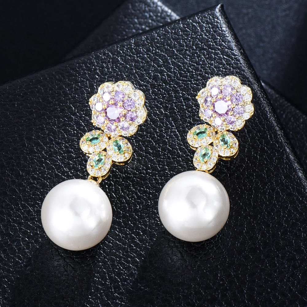 

Jimbora New Boho Summer Pearl Drop Earrings for Women Bridal Wedding Party Be Original Lady Charm Ins Style Fashion Jewelry