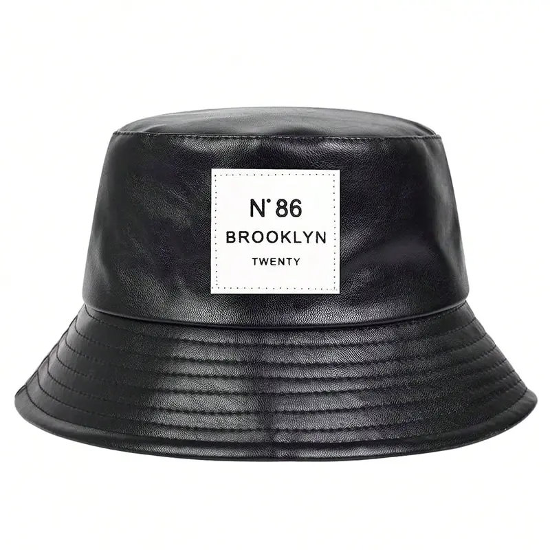 Unisex N86 Label Pu Leather Bucket Hats Fishermen Caps Outdoor Casual Cap Sunscreen Hat sun hats fisherman hat sunscreen hats sun hat bucket hats