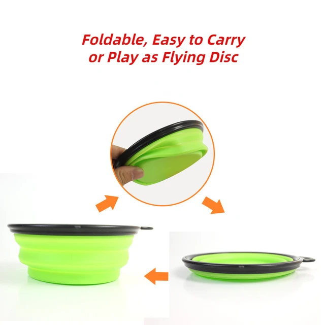 1000ml Large Collapsible Dog Pet Folding Silicone Bowl Outdoor Travel Portable Puppy Food Container Feeder Dish Bowl 2