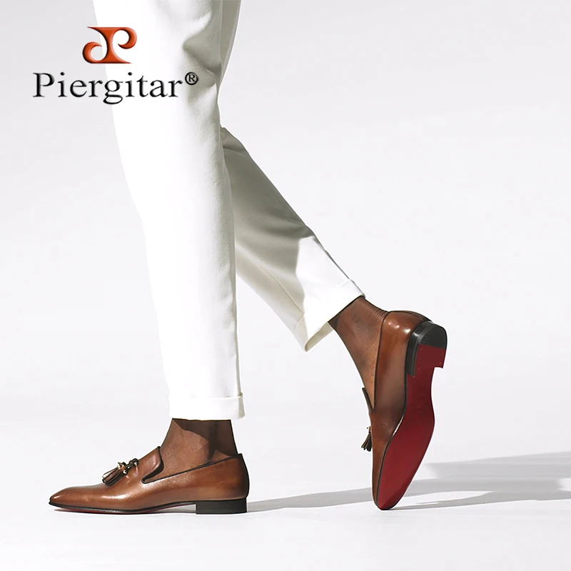 Piergitar Patinated Calf Leather Iconic Dandelion Loafers  display picture 2