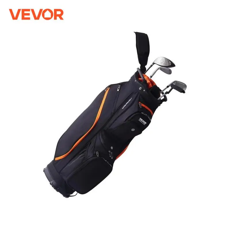VEVOR Golf Cart Bag with 14 Way Organizer Divider Top 36&rdquo; 13 Pockets Premium Cart Bag Durable for Men & Women, Black & Orange
