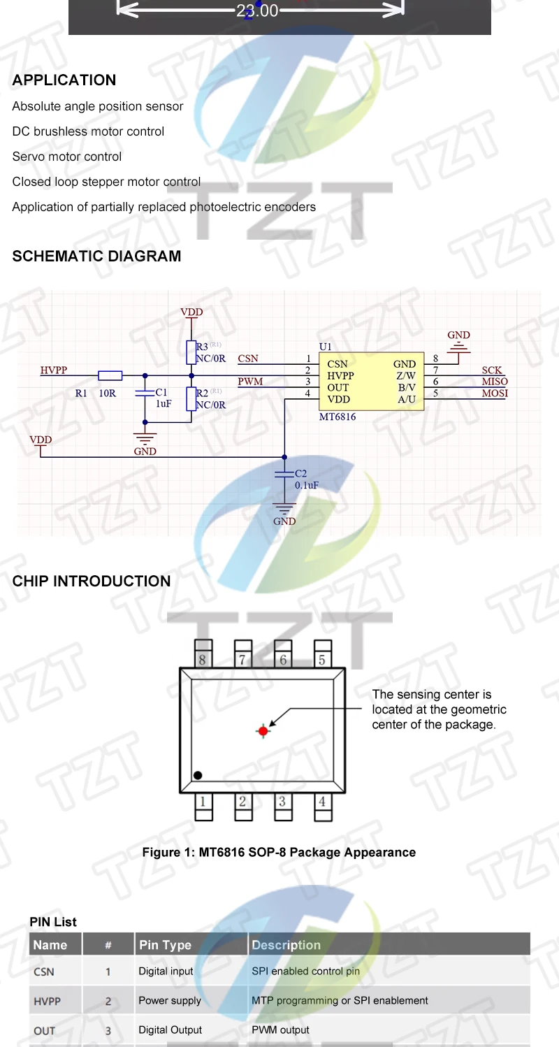 1/3PCS MT6816 High-speed Und Hochpräzise Magnetische Encoder Magnetische Induktion Winkel Messung Sensor Modul – Detail 2