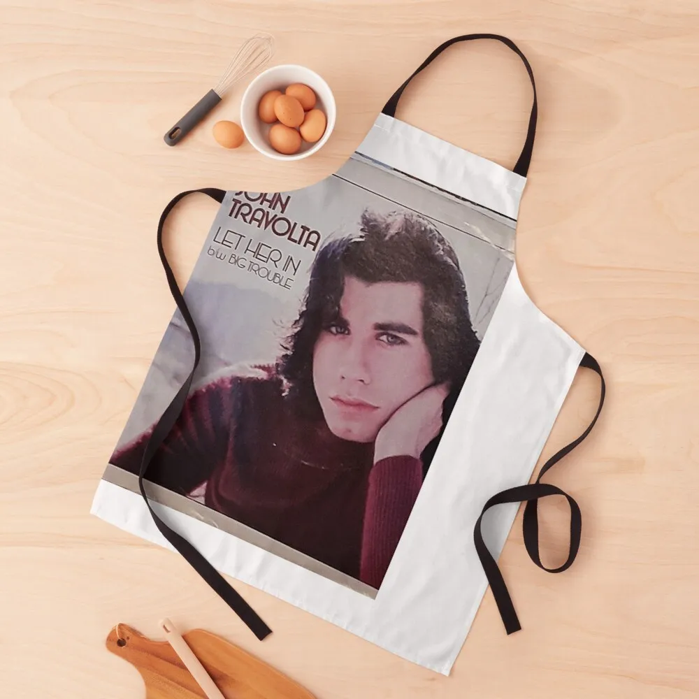 

John Travolta, Travolta, Pic Slv, 45, record, early, Let Her In Apron For Kitchen Women christmas kitchen Apron