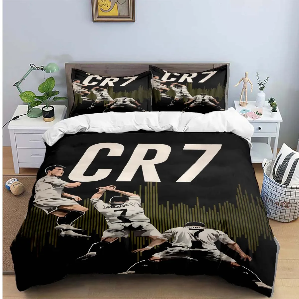 Fashion Football R-Ronaldo Digital Printing Bedding Set Duvet Cover Comforter Bed  Youth Kids Girl Boys Birthday Gift 5