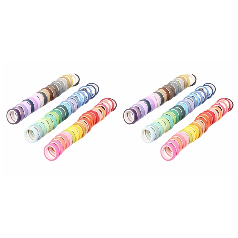 

120 Rolls Rainbow Washi Masking Tape Set For DIY Decor Scrapbooking Sticker Masking Paper Decoration Tape Adhesive