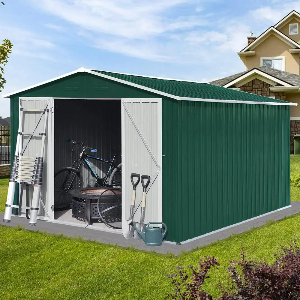 

Sheds & Outdoor Storage 6' x 8',Garden Shed Tool Outside Storage Cabinet,Metal Storage Sheds with Double Lockable Doors for Bike