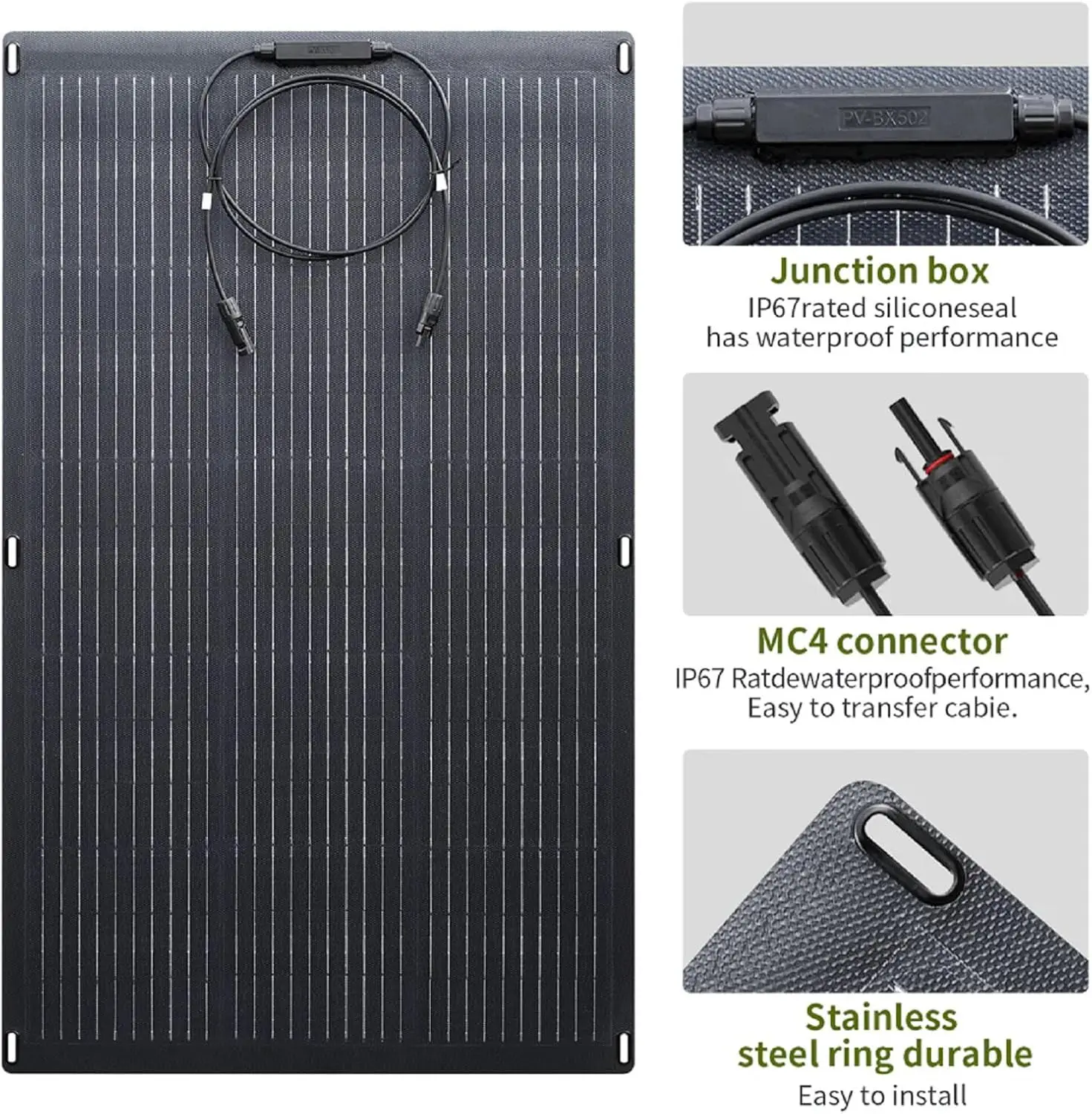 ALLPOWERS Balcony Power Plant SF200 200W / 100W SF100 Portable Flexible Solar panel IP68 for Power Station off-grid Rooftops RVs