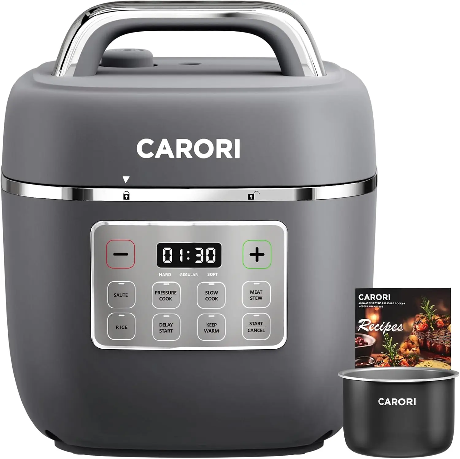 Compact 3QT Electric Pressure Cooker with Ceramic Pot, 8 Functions for Saute, Slow Cook, Rice & More