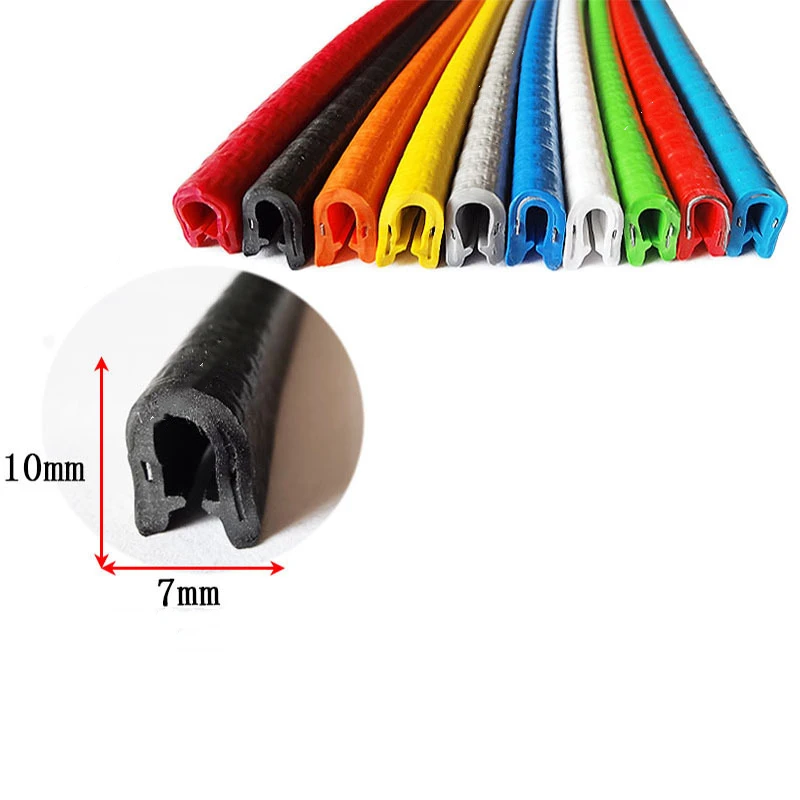 모양 씰링 스트립, 0.8mm 두꺼운 유리용 가장자리 인클로저, 금속 패널, 옐로우 오렌지 그린 다크 브라운 레드 블루 화이트 그레이 블랙 핑크