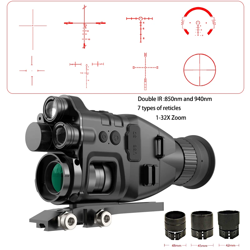 500M IR Night Vision Monocular w/Crosshair for Deer Hunting