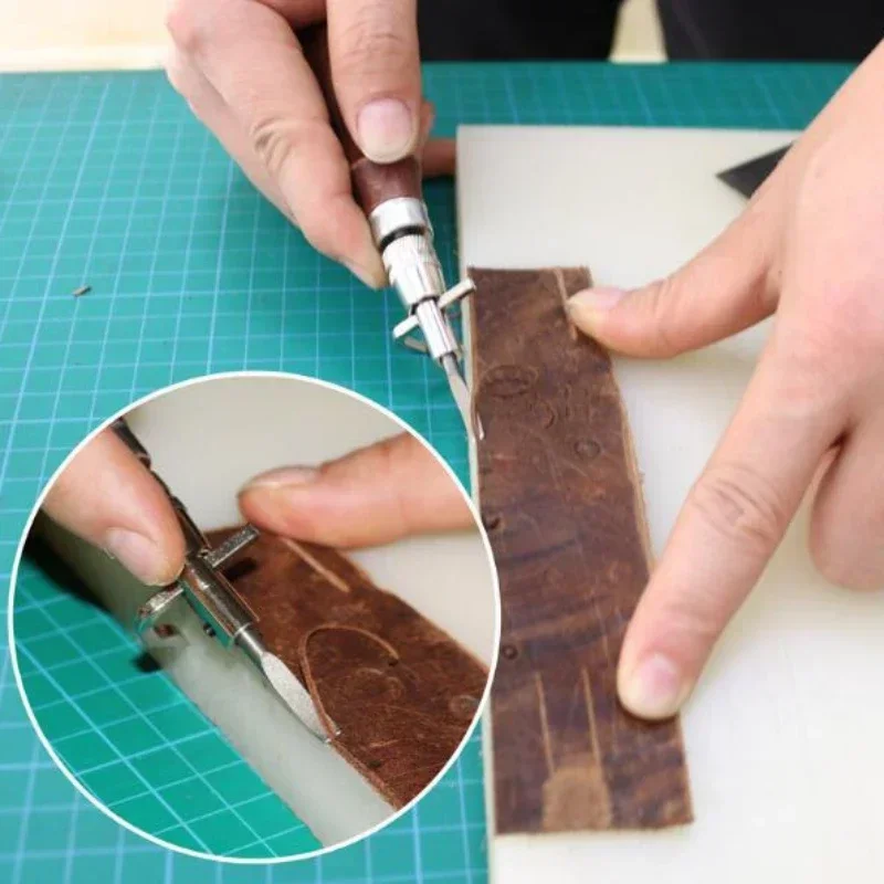 7 in 1 Set Pro Leathercraft Adjustable Stitching and Groover Crease Leather Tool DIY Handmade Practical