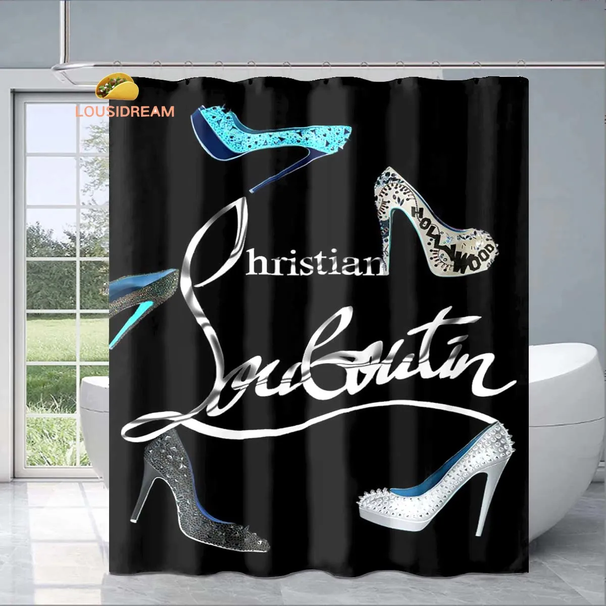 C-Christian Louboutin Squisita Tenda Da Doccia Regalo Decorativo Alla Moda Bagno Per Bambini Adulti Impermeabile A Prova Di Muffa