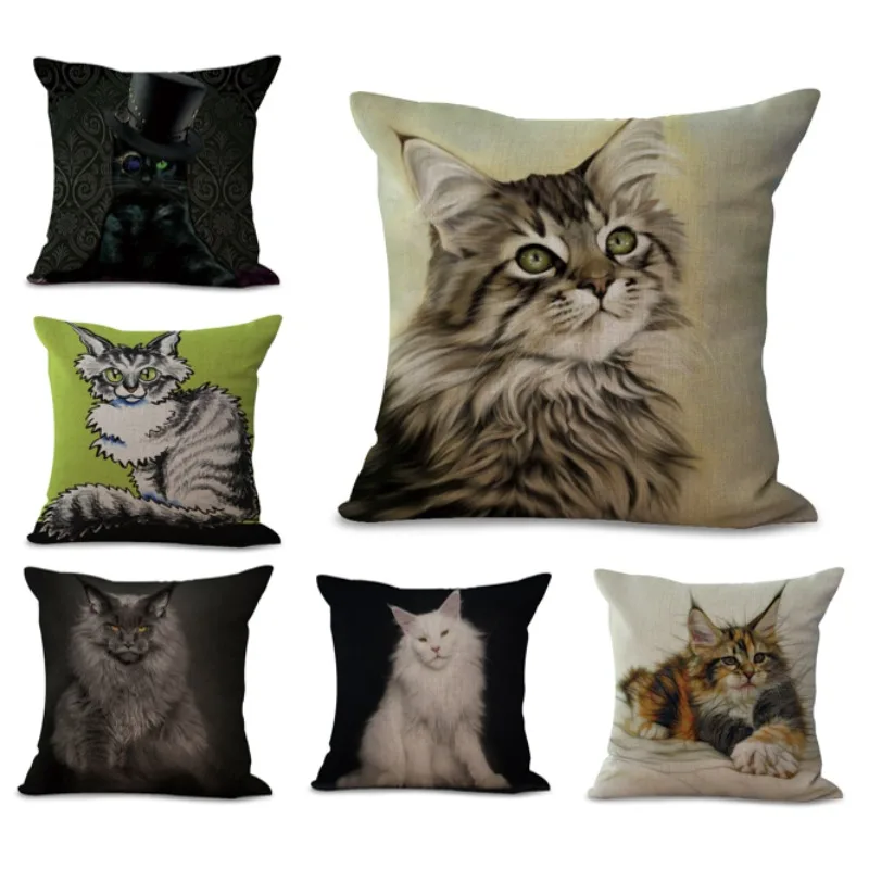 

Retro Pet Catcushion Cover Office Car Seat Pillowcase 45x45 Cute Pillowcase Decorativos Sofa Home Decor for Friend Gift DF327