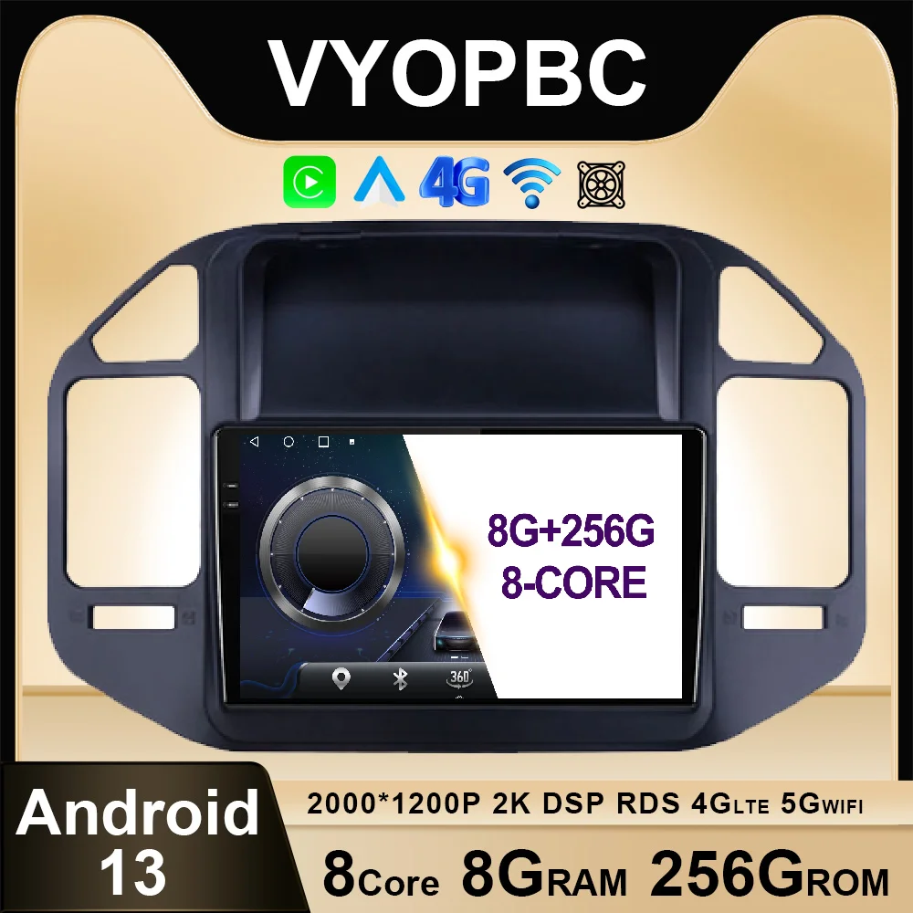 

Android 13 For Mitsubishi Pajero 3 V73 V68 Black 1999 - 2006 Car Radio 4G LTE Navigation GPS BT No 2din AHD Multimedia RDS QLED