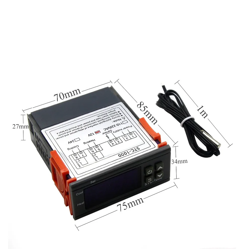 LED Digital Thermostat for Temperature Control and Regulation