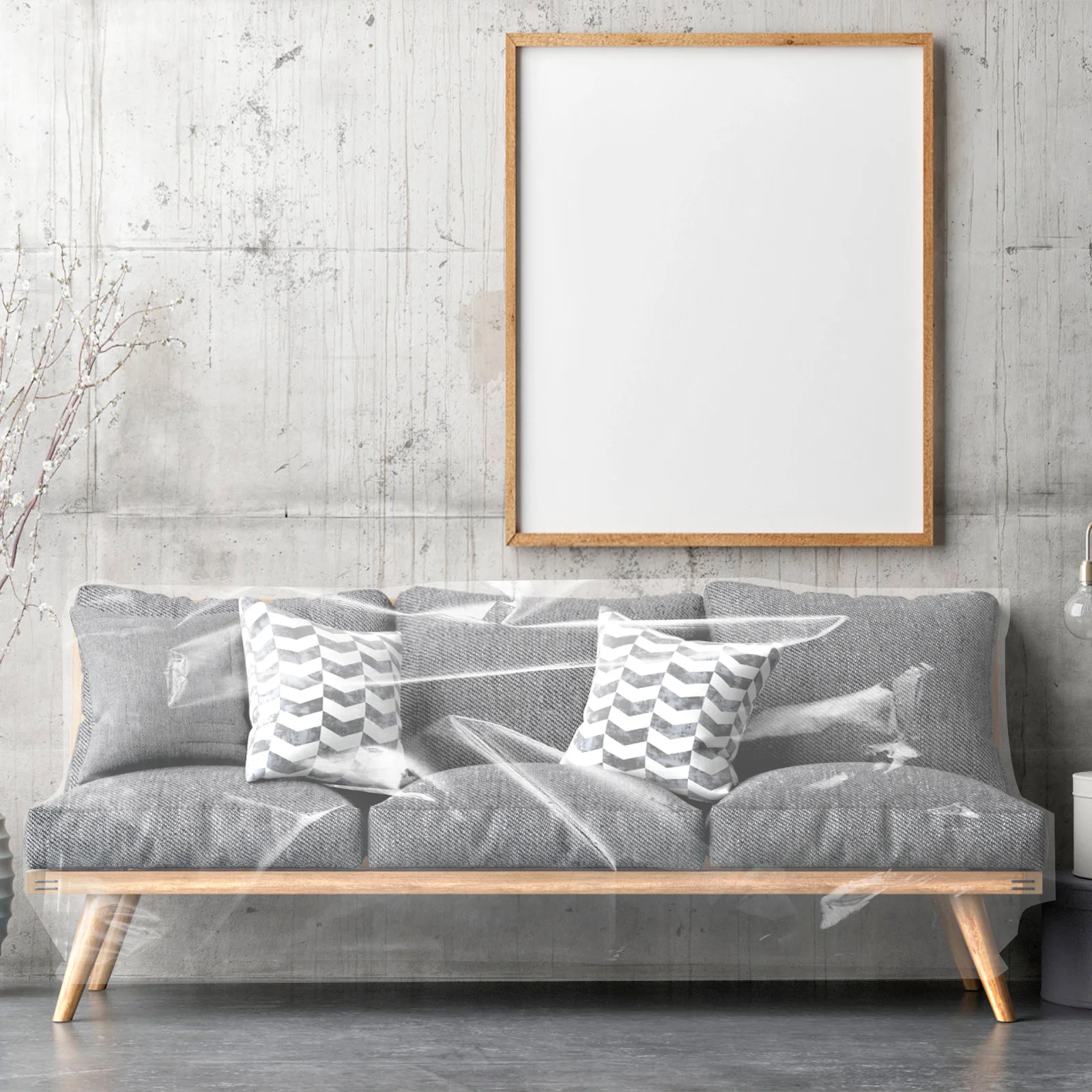 Waterproof PE Sofa Cover Transparent Dustproof Furniture Protector