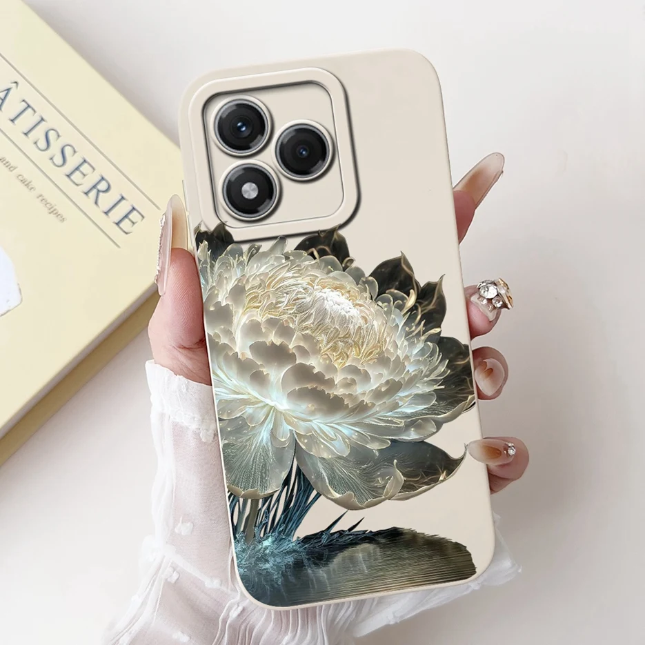 Cute Cat & Flower Design Shockproof Phone Case - Vibrant Painted Cover with Soft Protective Bumper