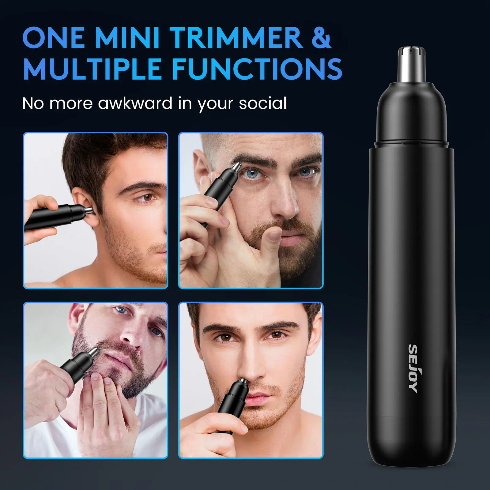 Sejoy Electric Nose Hair Trimmer For Men And Women Mini Portable Electric Nose Ear Hair Trimmer Face Eyebrow Mustache Clipper 6