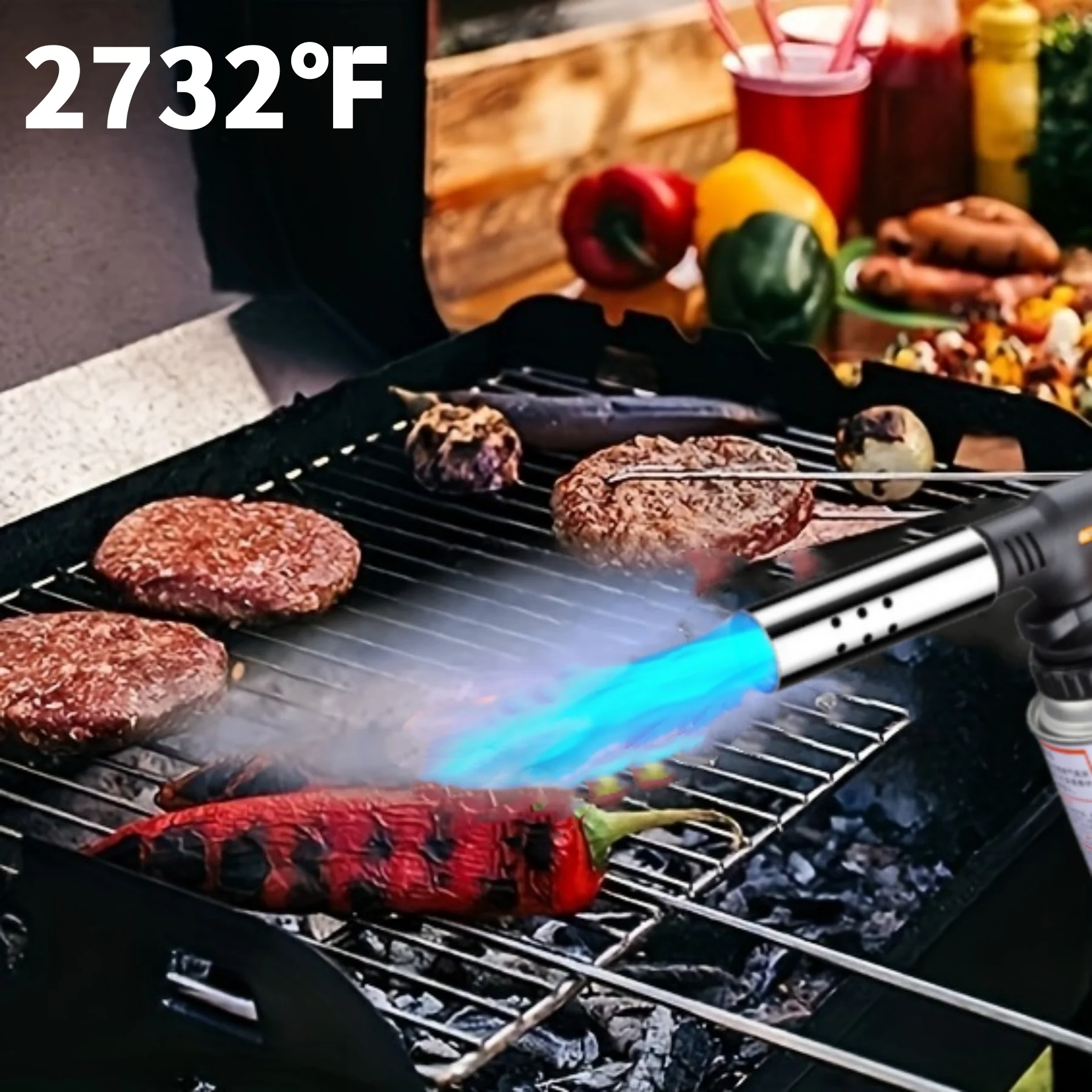 Butane Gas Torch Kitchen Torch Portable High Temperature Kitchen Cooking Charcoal Burning Barbecue Welding