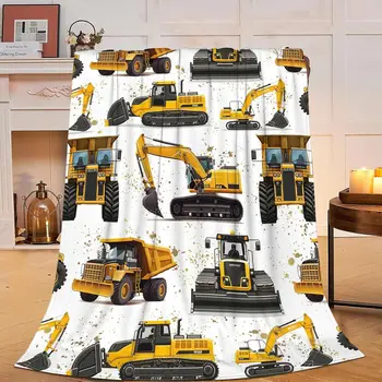 Fleece Excavator Truck Blanket 1