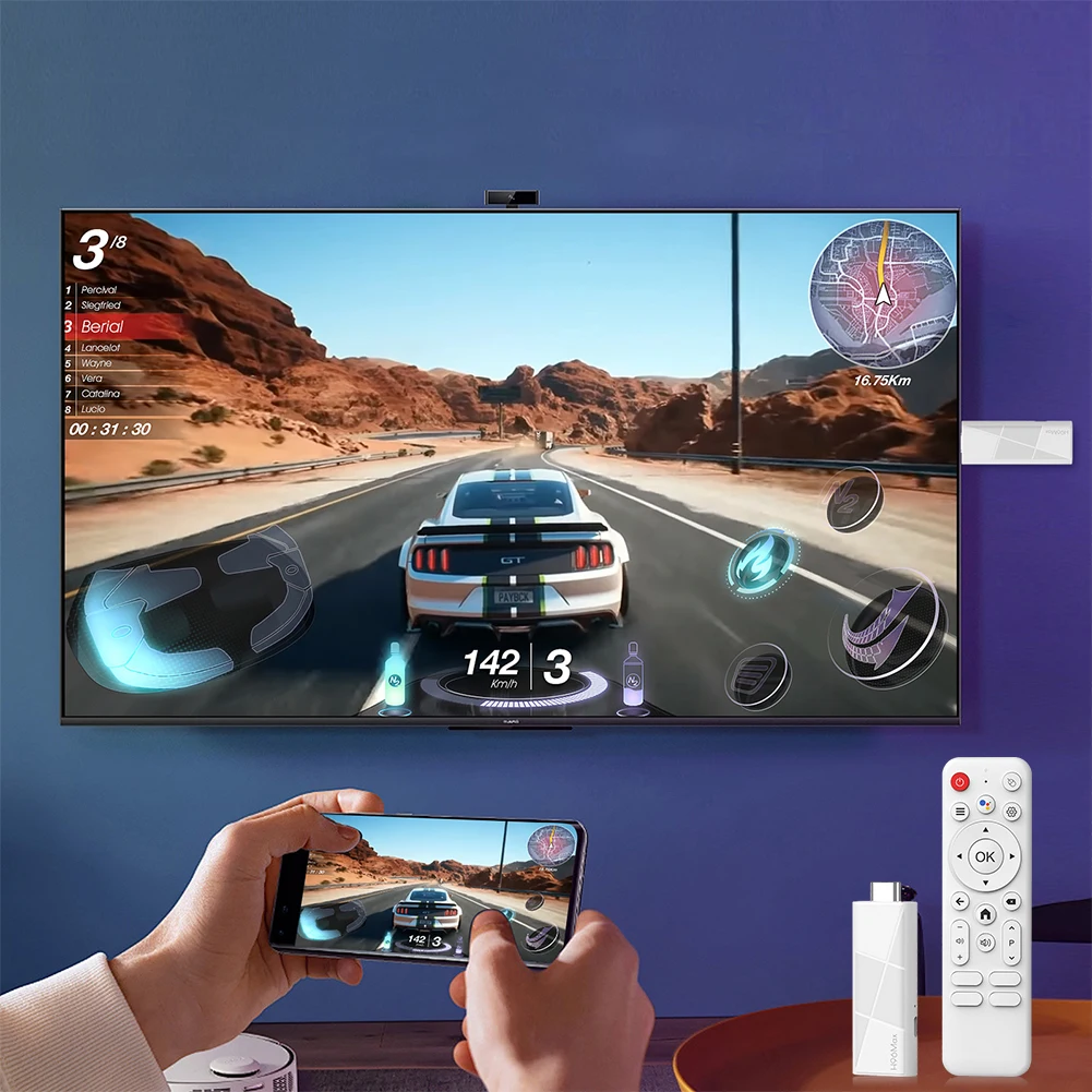 H96 MAX RK3518 Mini TV Stick Quad Core Media Player Wifi6 BT5.4 Smart Home Player 4K HD Voice Control